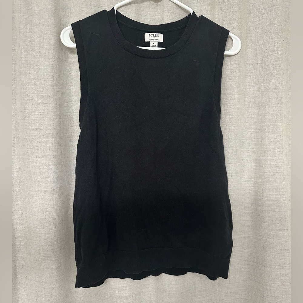 J. Crew Factory Black Sleeveless Sweater Shell Tank Top